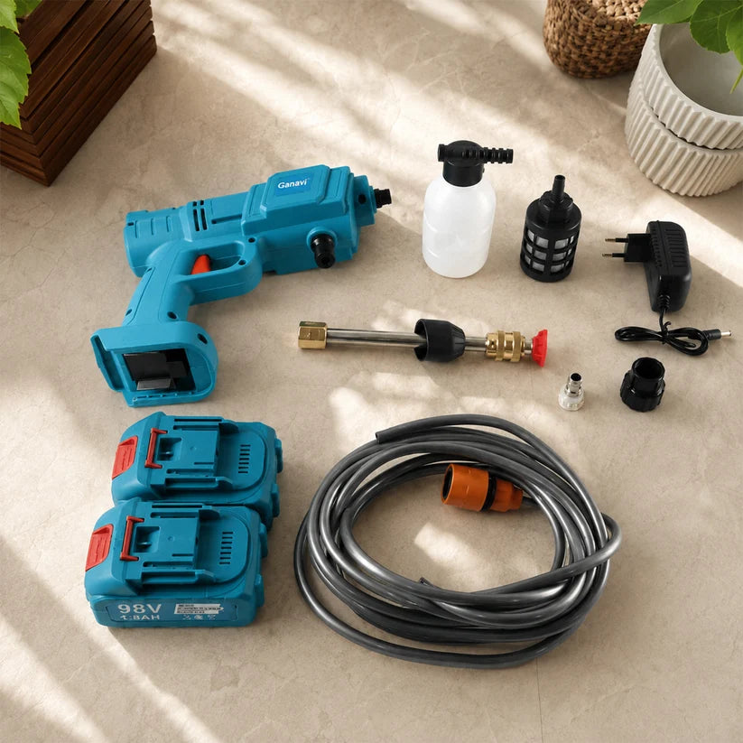 Wireless Car Washer Kit with 98V Battery for Car and Bike
