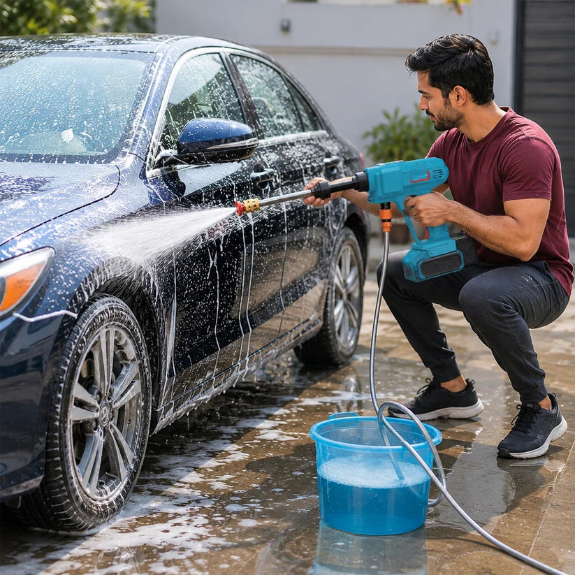 Wireless Car Washer Kit with 98V Battery for Car and Bike